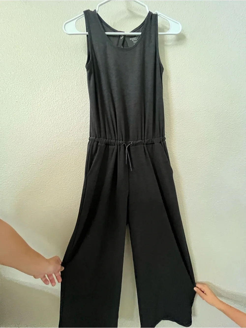 Old Navy Black Sleeveless Wide-Leg Jumpsuit with Drawstring